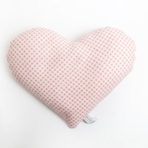 Heart Rice Bag, Heating Pad, Pink Red Microwaveable Reusable Heat Bag, Self Care Gift, Hot Cold Pack, Valentine Love Gift Pink Gingham