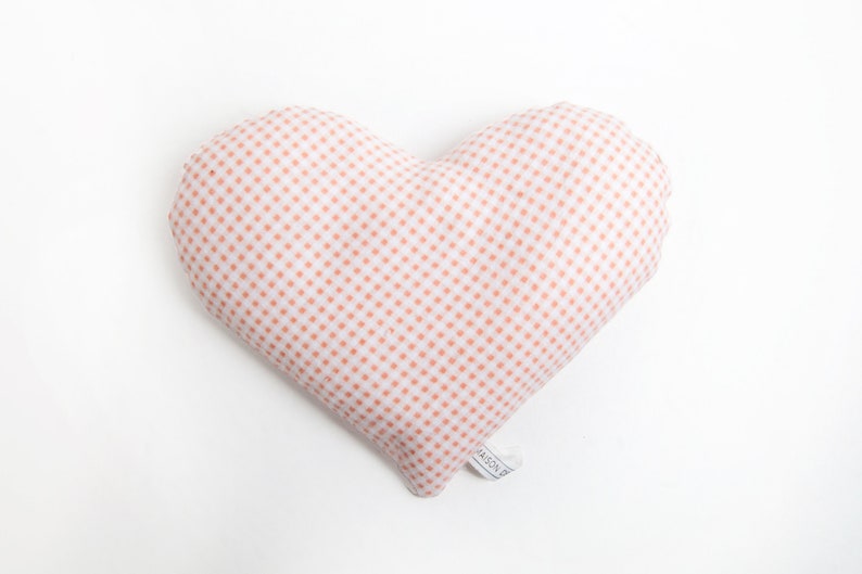 Heart Rice Bag, Heating Pad, Pink Red Microwaveable Reusable Heat Bag, Self Care Gift, Hot Cold Pack, Valentine Love Gift Pink Gingham