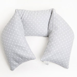 Grey Heating Pad, Microwaveable Cotton Rice Heat Pack Lavender Heating Pad for Neck, Reusable Wrap, Swiss Dot