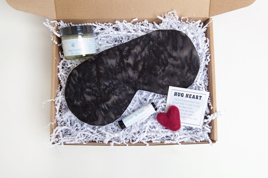 Black Sleep Mask Gift Set, Self Care Gift Box, Fall Asleep Gift Set