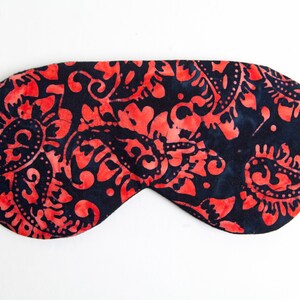 Red Black Sleep Mask, Gift for Valentine, Romantic Gift, Gift for Her image 3