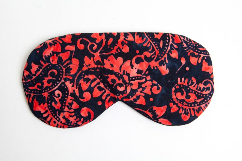 Red Black Sleep Mask, Gift for Valentine, Romantic Gift, Gift for Her image 3