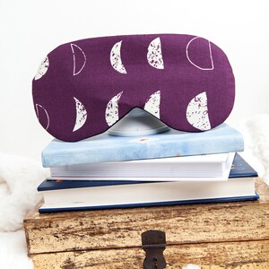 Phases of the Moon Sleeping Mask, Purple Blindfold, Eye Sleep Mask image 7