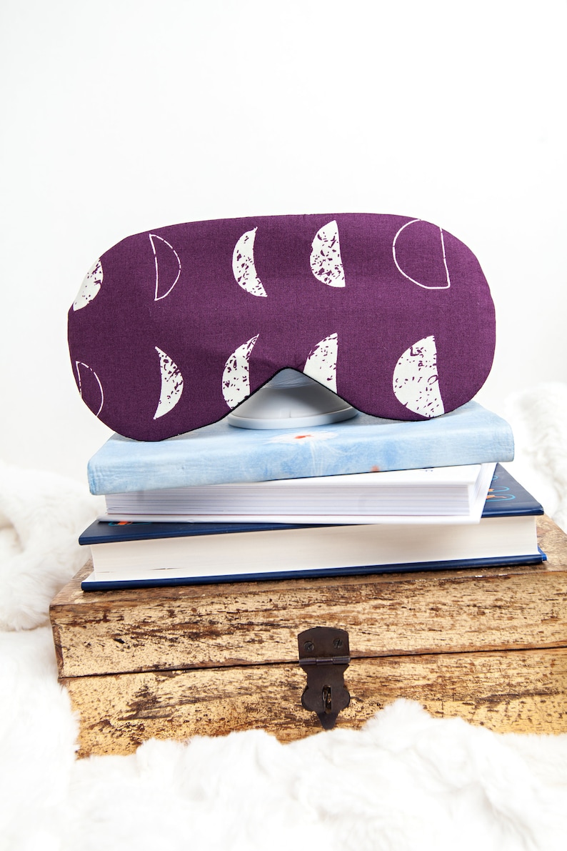 Phases of the Moon Sleeping Mask, Purple Blindfold, Eye Sleep Mask image 7