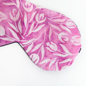 Pink Tulip Sleep Mask, Floral Sleeping Mask, Cotton Blindfold, Gift for Her, Under 20 image 10