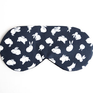 Bunny Sleep Mask, Rabbit Sleeping Mask, Navy Blindfold, New Mom Gift, Travel Eye Mask, Soft image 3