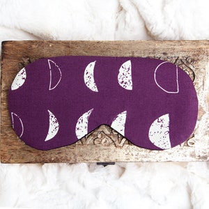 Phases of the Moon Sleeping Mask, Purple Blindfold, Eye Sleep Mask image 6