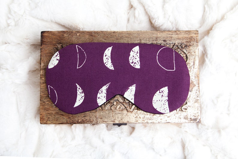 Phases of the Moon Sleeping Mask, Purple Blindfold, Eye Sleep Mask image 6