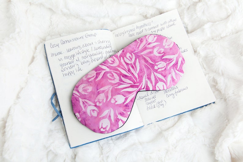 Pink Tulip Sleep Mask, Floral Sleeping Mask, Cotton Blindfold, Gift for Her, Under 20 image 9