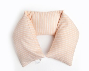 Peach Stripe Rice Bag, Microwave Rice Bag, Neck Heat Wrap, Reusable Rice Heat Pad