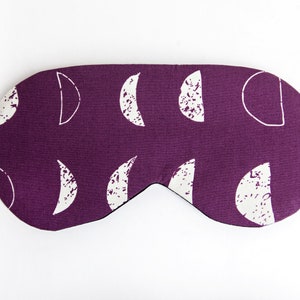 Phases of the Moon Sleeping Mask, Purple Blindfold, Eye Sleep Mask image 4