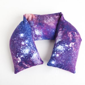Celestial Gift, Cosmic Star Heat Pad,  Purple Outer Space Rice Pack, Lavender Heating Wrap,