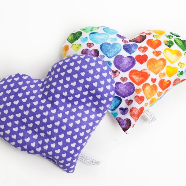 Heart Rice Bag, Heating Pad, Reusable Microwave Cotton, Self Care Gift, Relaxation Gift for Her, Valentines