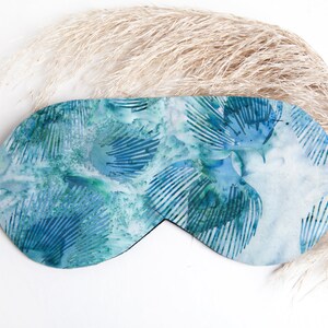 Peacock Feather Eye Sleep, Cotton Sleeping Mask, Teal, Sleep Aid, Gift for New Mom, Blindfold image 6