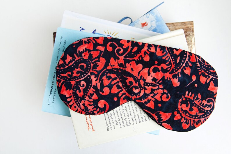 Red Black Sleep Mask, Gift for Valentine, Romantic Gift, Gift for Her image 4