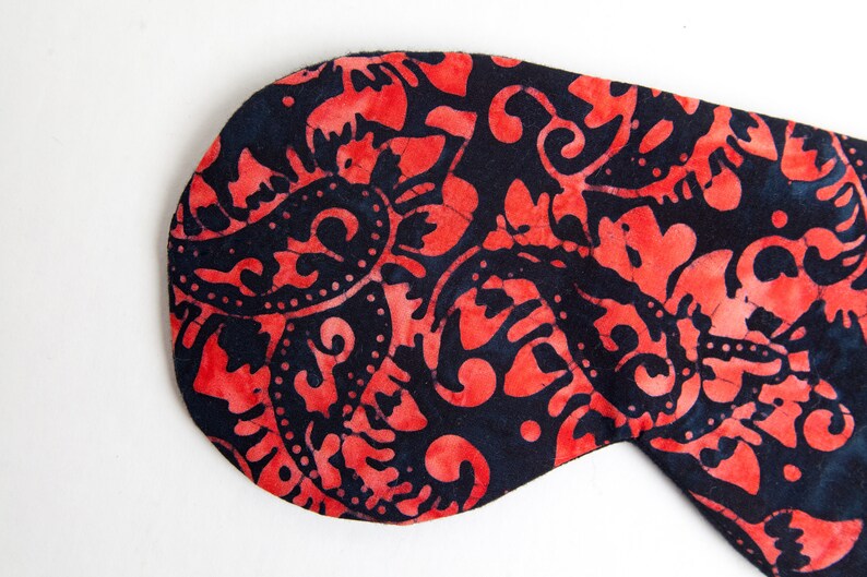 Red Black Sleep Mask, Gift for Valentine, Romantic Gift, Gift for Her image 7