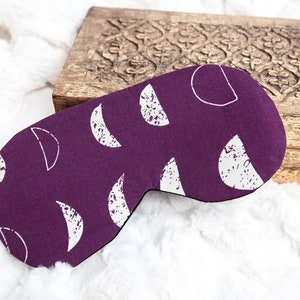 Phases of the Moon Sleeping Mask, Purple Blindfold, Eye Sleep Mask image 1