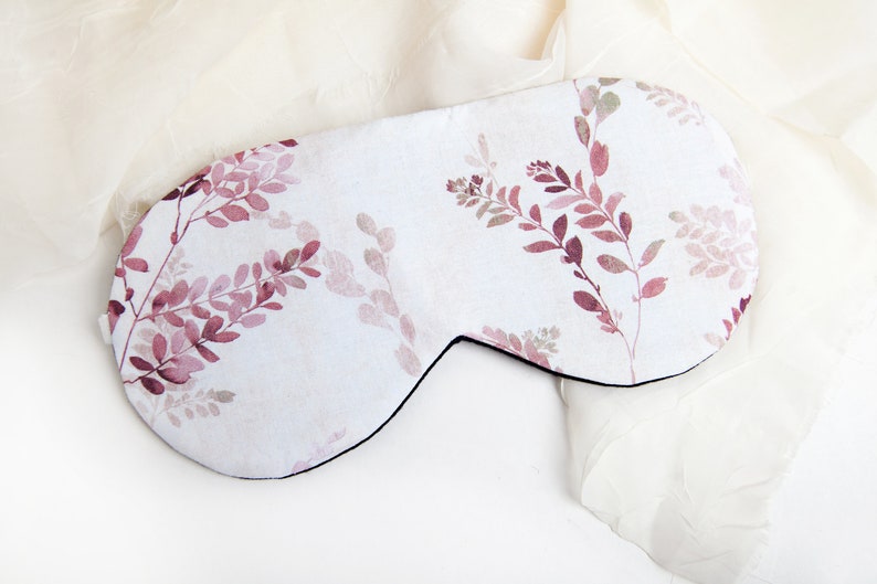 Pink Floral Sleep Mask, , Cotton Sleep Mask, Bridal Eye Mask, Travel Mask, Blindfold image 10