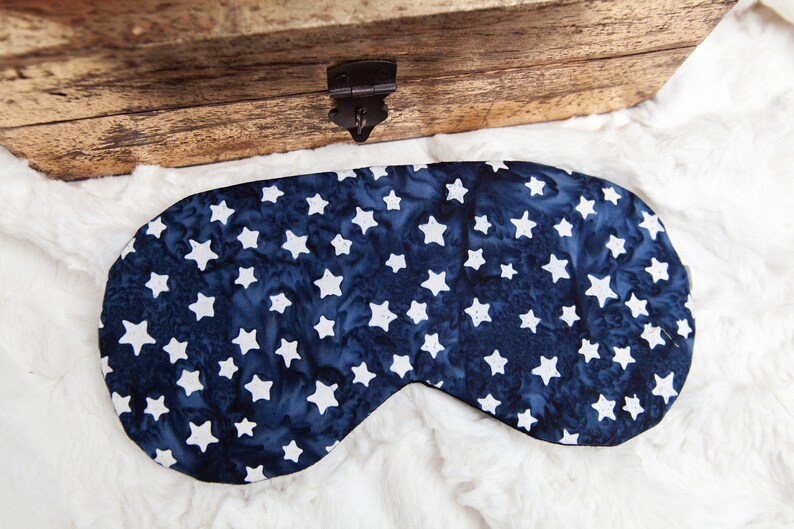 Navy Stars Sleeping Mask, Blindfold, Adjustable Eye Mask image 9