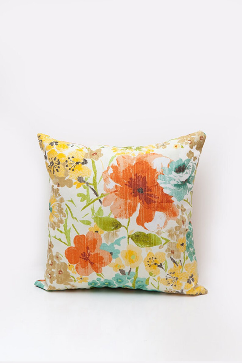 Vintage Floral Print Outdoor Pillow Etsy
