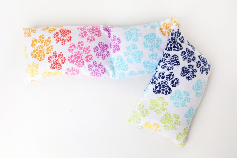 Paw Print Heating Pad, Microwaveable Heating Pack, Heat Wrap, Gift for Dog Lover, Rainbow Heat Pad, Cozy Gift image 4