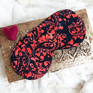 Red Black Sleep Mask, Gift for Valentine, Romantic Gift, Gift for Her image 8