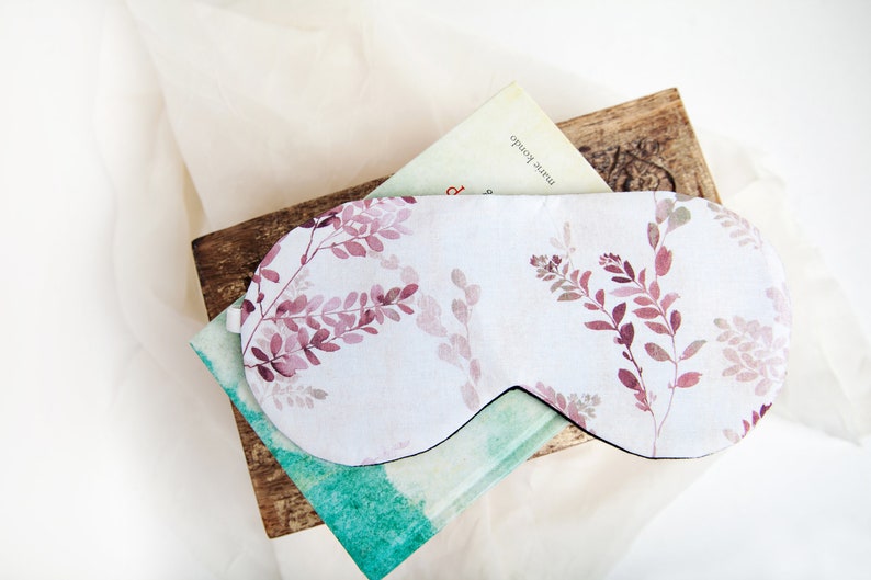 Pink Floral Sleep Mask, , Cotton Sleep Mask, Bridal Eye Mask, Travel Mask, Blindfold image 5