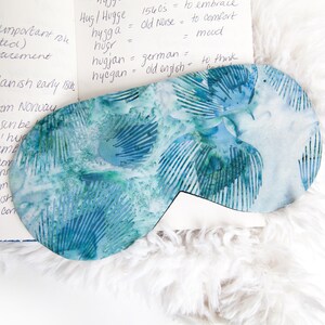 Peacock Feather Eye Sleep, Cotton Sleeping Mask, Teal, Sleep Aid, Gift for New Mom, Blindfold image 7