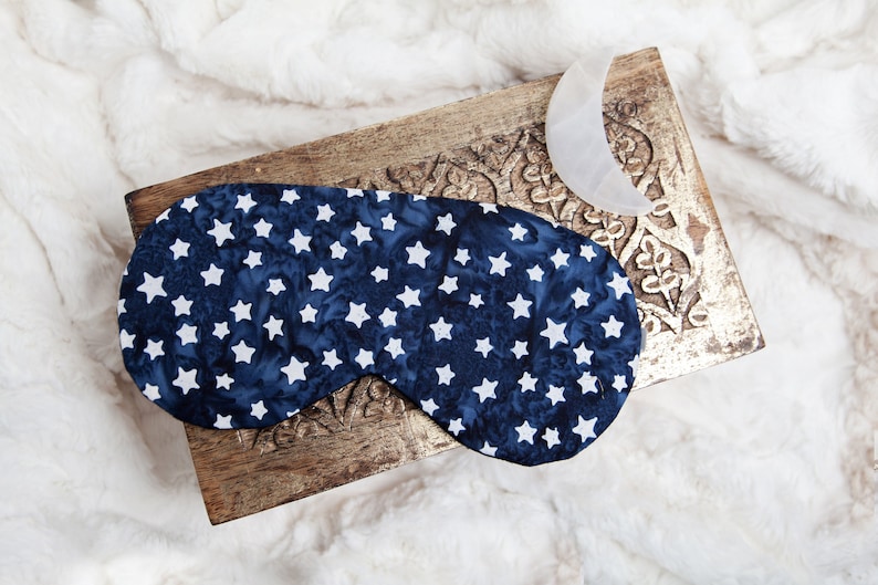 Navy Stars Sleeping Mask, Blindfold, Adjustable Eye Mask image 1