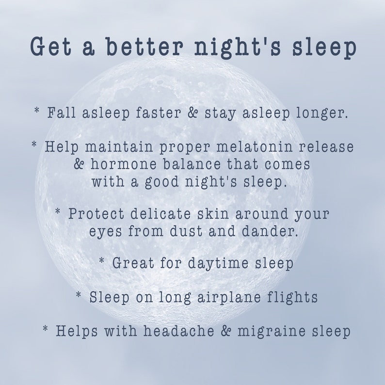 Moon Sleep Mask, Raven Sleeping Mask, Eye Mask, Self Care, Travel Gift image 3