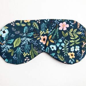 Floral Sleep Eye Mask, Sleep Aid, Sleep Gift, Travel Gift, Sleeping Cotton Mask, Spa Night, Gifts Under 20, Green Sleep Mask image 3