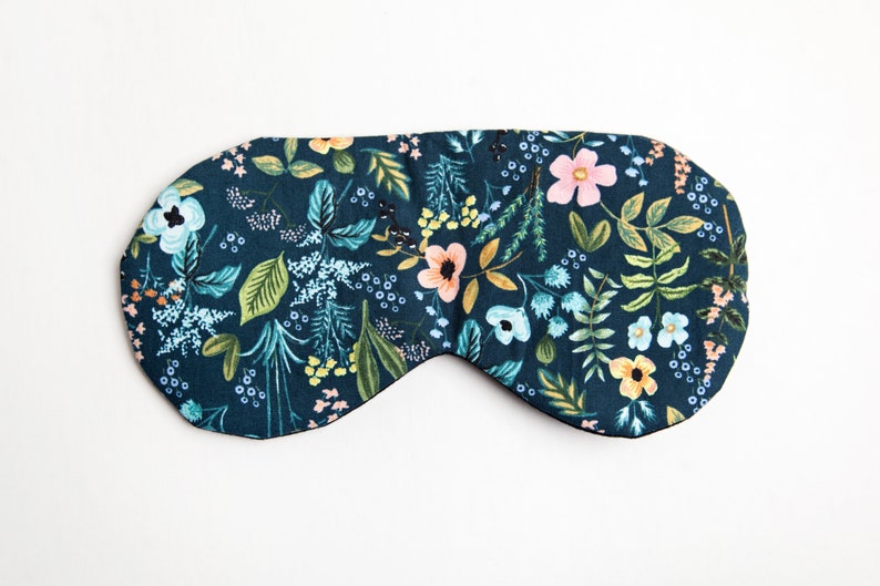 Floral Sleep Eye Mask, Sleep Aid, Sleep Gift, Travel Gift, Sleeping Cotton Mask, Spa Night, Gifts Under 20, Green Sleep Mask image 3