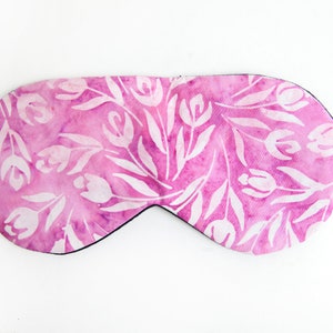 Pink Tulip Sleep Mask, Floral Sleeping Mask, Cotton Blindfold, Gift for Her, Under 20 image 4