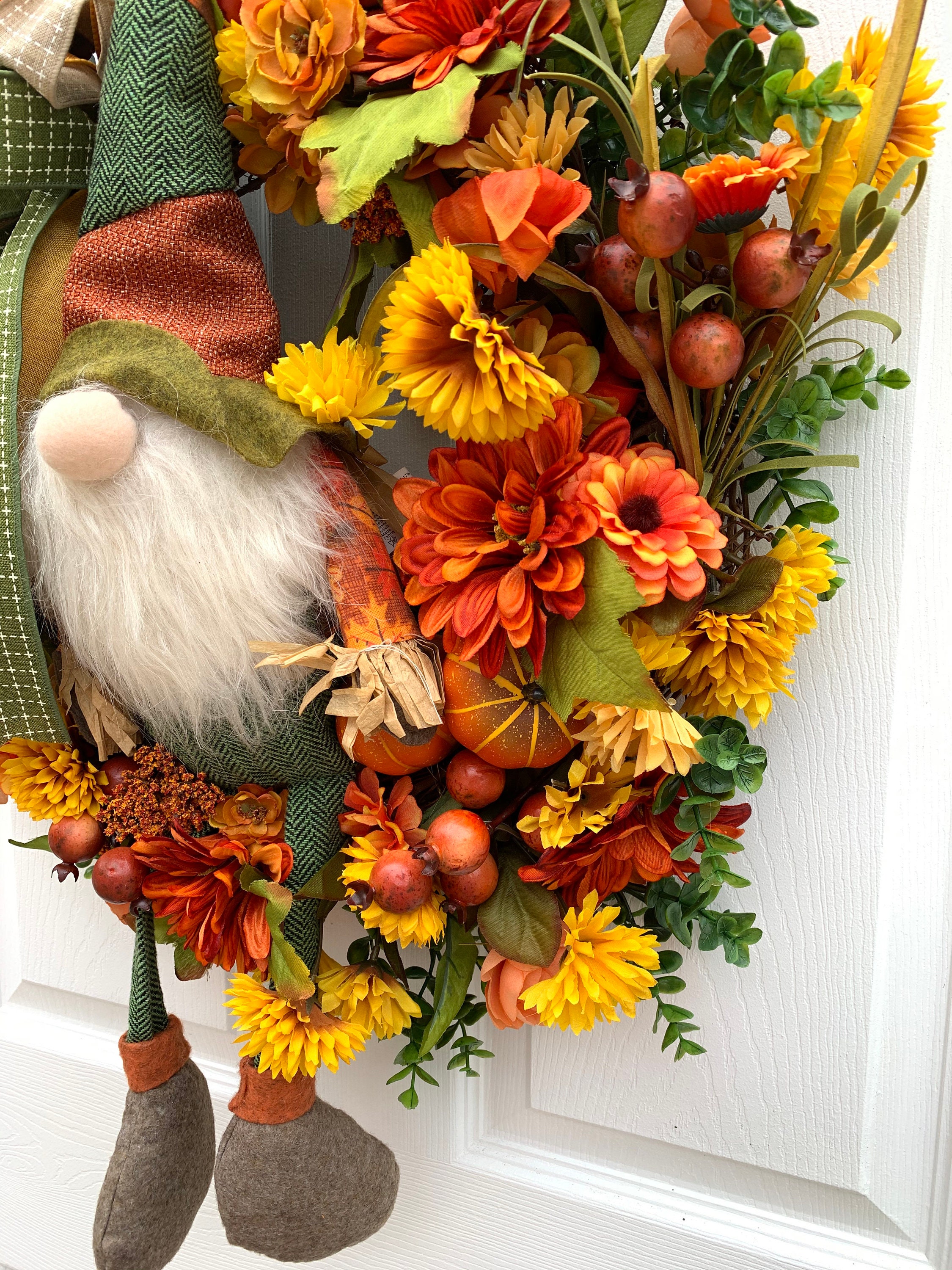 GNOME FALL WREATH For Front Door | Etsy