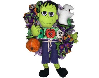 HALLOWEEN FRANKENSTEIN WREATH for your front door