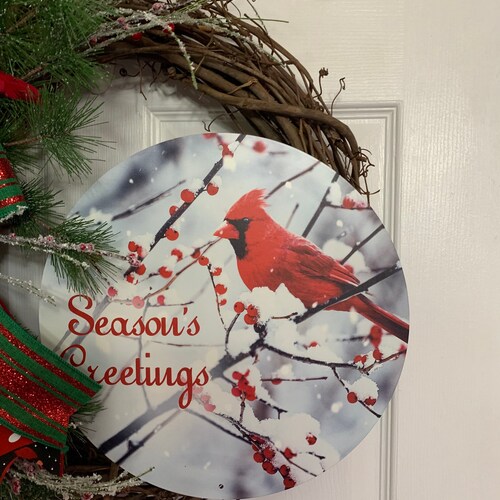 CHRISTMAS CARDINAL WREATH online for your front door.