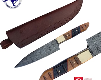 Damascus Steel HANDMADE 13 inches Kitchen Cook Chef Knife - Burl Wood Handle X61