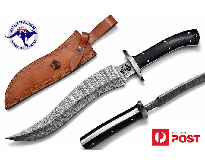 Handmade Damascus Steel 16 Inches Bowie Hunting Knife - Vengai Wood Handle W03B