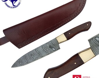 Handmade Damascus Steel 12 inches Kitchen Chef Knife - Walnut Wood Handle X58