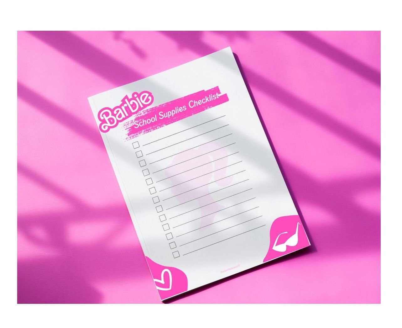 Barbie Checklist Barbie Girl Back to School School Supplies Etsy Ireland