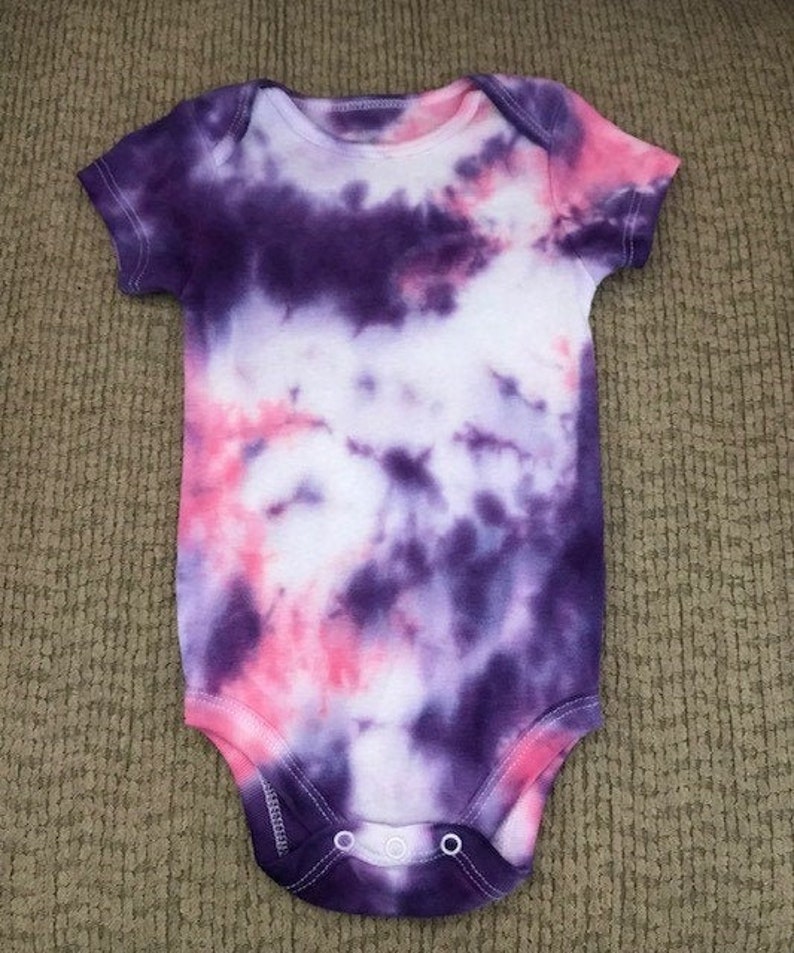 Purple Tie Dye Baby Onesie Bodysuit Infant Tie Dye Etsy