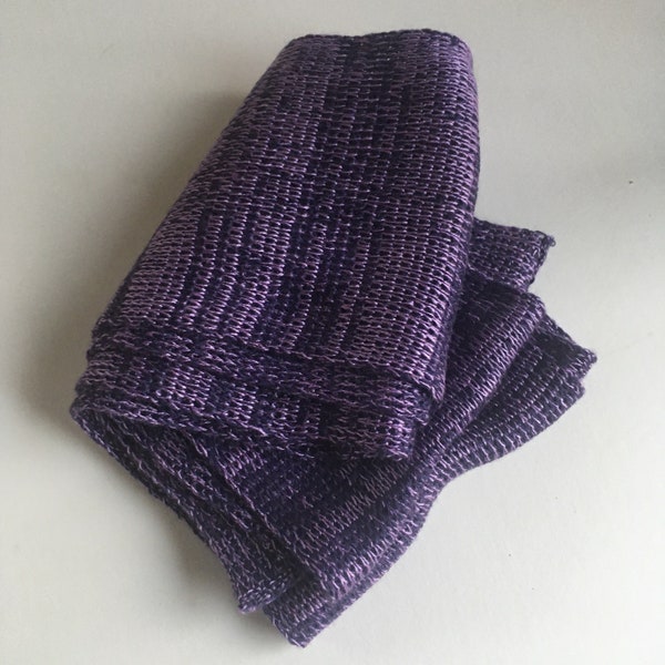 snood, merino wool, silky acrylic, lightweight, long, warm, machine washable, purple, lilac, random pattern, versatile, handmade, original,