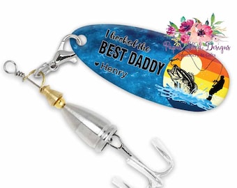 Personalised Fishing Lure, Personalised Fishing Hook, Fisherman Gift, Fishing Gift, Fathers Day Gift