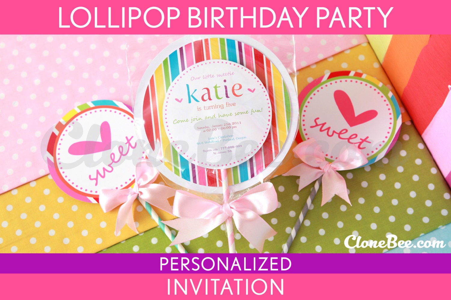 Lollipop Invitations