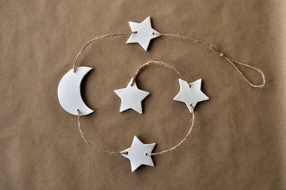 Moon And Stars Walldecor Nursery Wall Hanging Stars Etsy