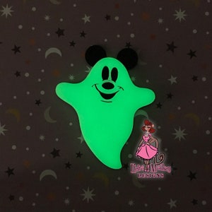 Glow in the Dark Ghost Mickey Halloween Disney Inspired Mini Acrylic Pin