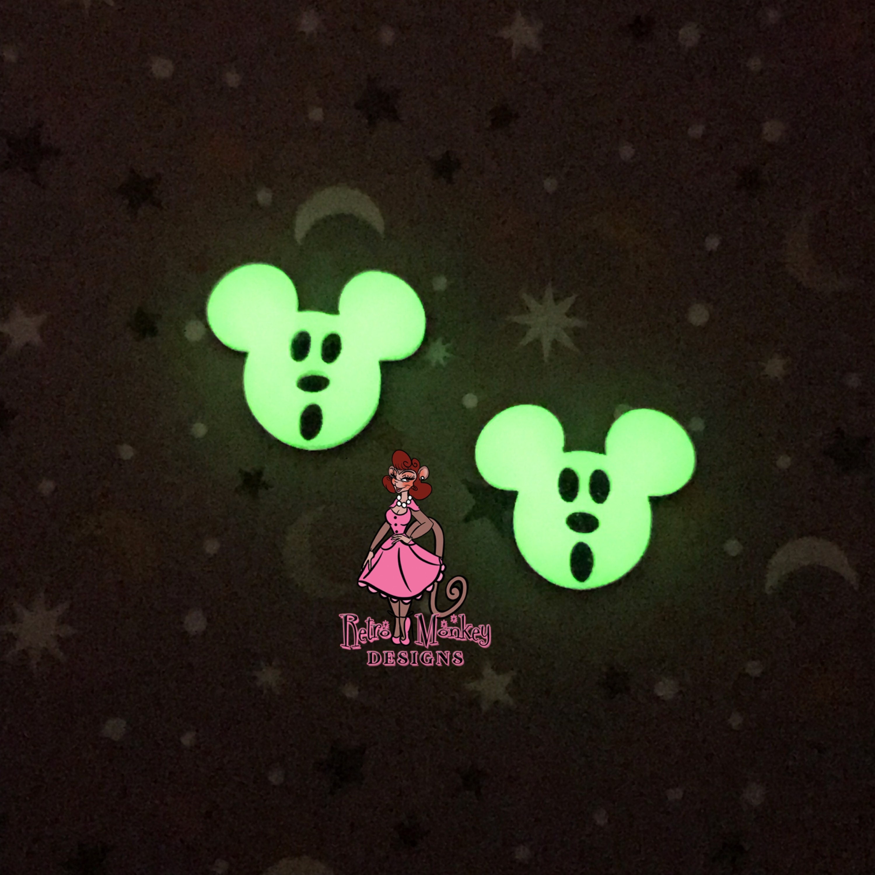 Glow in the Dark Ghost Mickey Head Halloween Disney Inspired Etsy