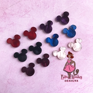 Mouse Ears Disney Inspired Mickey and Minnie Shaped Pearl Swirl Stud Earrings