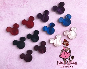 Mouse Ears Disney Inspired Mickey and Minnie Shaped Pearl Swirl Stud Earrings