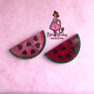 Mini Watermelon Slice Vintage Retro Pinup Mid-Century 1950’s Inspired Acrylic Pin Brooch